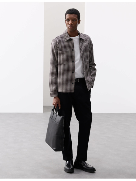 Marks & Spencer Ризка от чиста памучна материя с пепитен десен Marks & Spencer сива