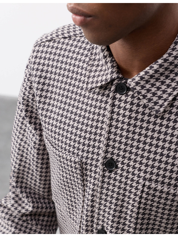 Marks & Spencer Ризка от чиста памучна материя с пепитен десен Marks & Spencer сива