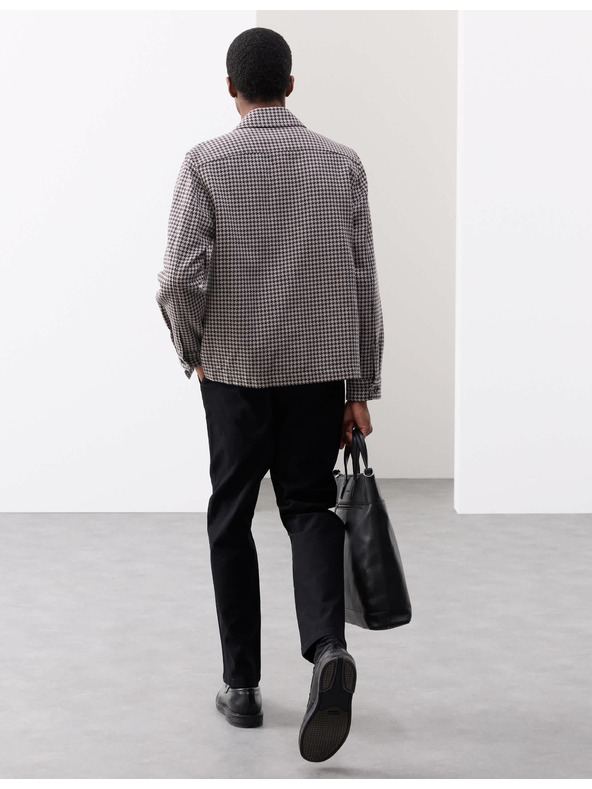 Marks & Spencer Ризка от чиста памучна материя с пепитен десен Marks & Spencer сива