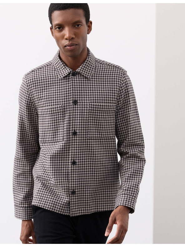 Marks & Spencer Ризка от чиста памучна материя с пепитен десен Marks & Spencer сива