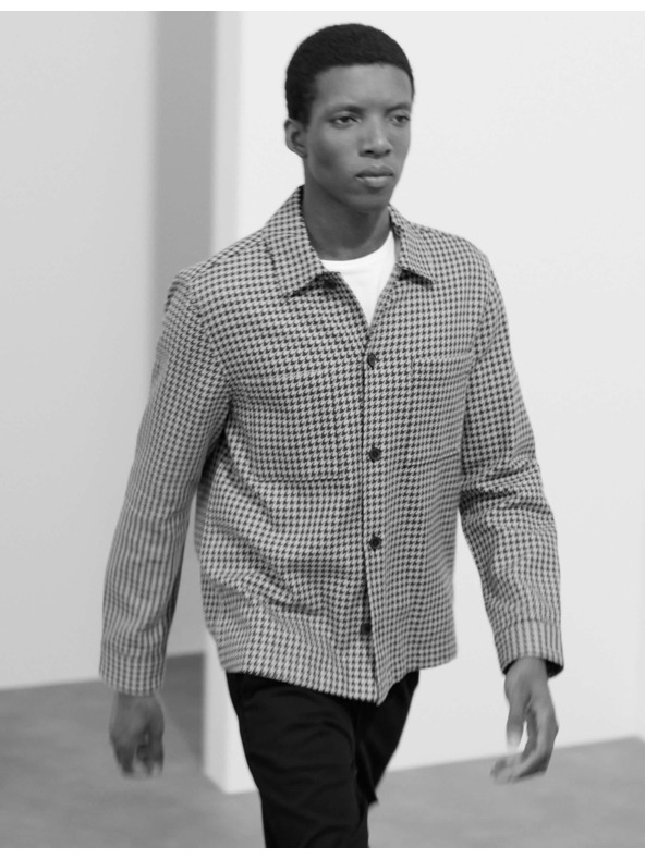 Marks & Spencer Ризка от чиста памучна материя с пепитен десен Marks & Spencer сива