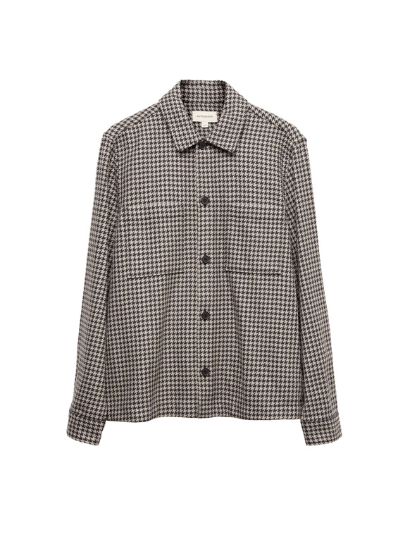 Marks & Spencer Ризка от чиста памучна материя с пепитен десен Marks & Spencer сива