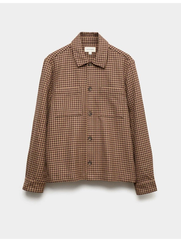 Marks & Spencer Ризка от чиста памучна материя с пепитен десен Marks & Spencer кафява