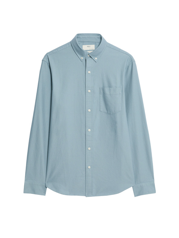 Marks & Spencer Оксфордска риза от чист памук The Ultimate Marks & Spencer сива