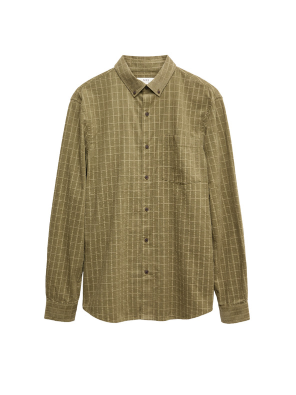 Marks & Spencer Маншестрова риза Marks & Spencer зелена