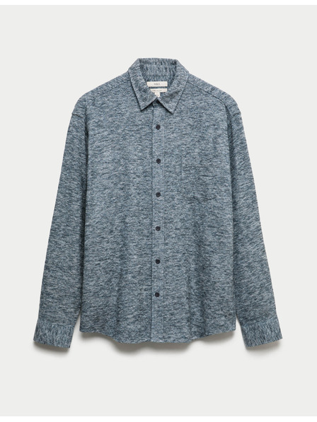 Marks & Spencer Чисто памучна фланелена риза Marks & Spencer синя