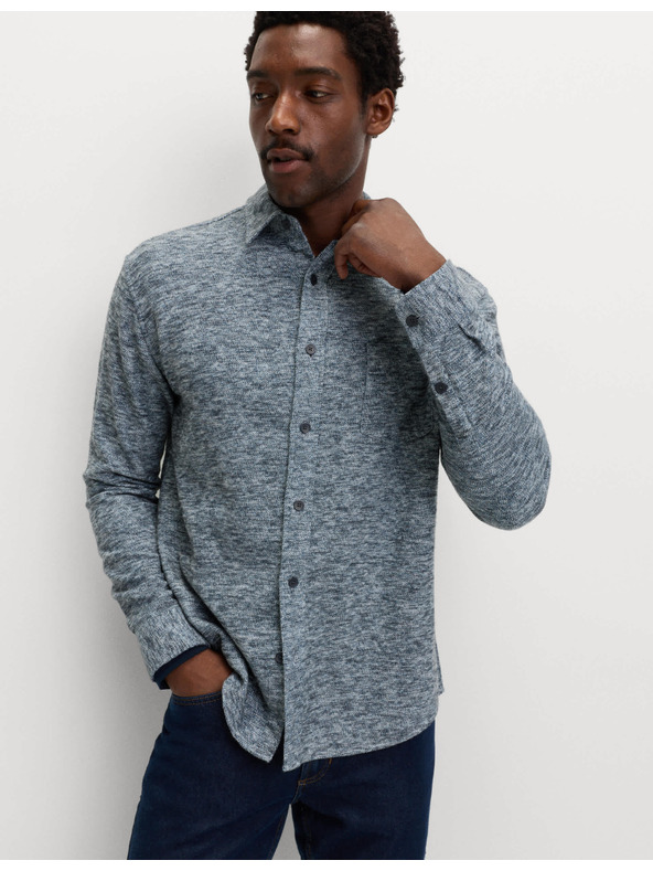 Marks & Spencer Чисто памучна фланелена риза Marks & Spencer синя