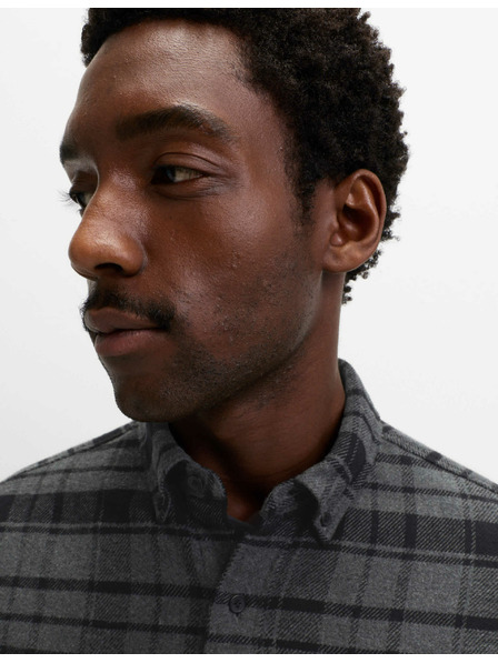 Marks & Spencer Чисто памучна фланелена риза Marks & Spencer сива