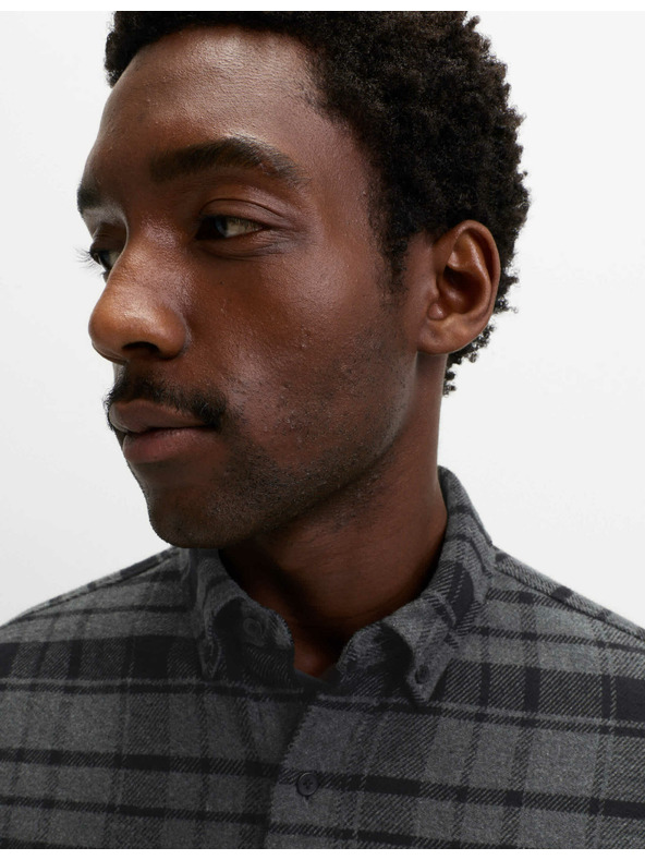 Marks & Spencer Чисто памучна фланелена риза Marks & Spencer сива