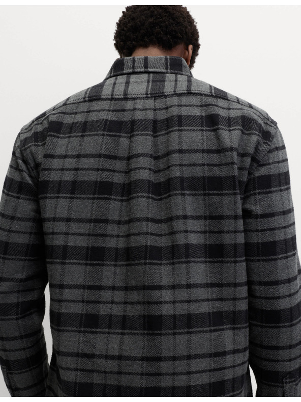 Marks & Spencer Чисто памучна фланелена риза Marks & Spencer сива