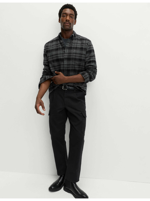 Marks & Spencer Чисто памучна фланелена риза Marks & Spencer сива