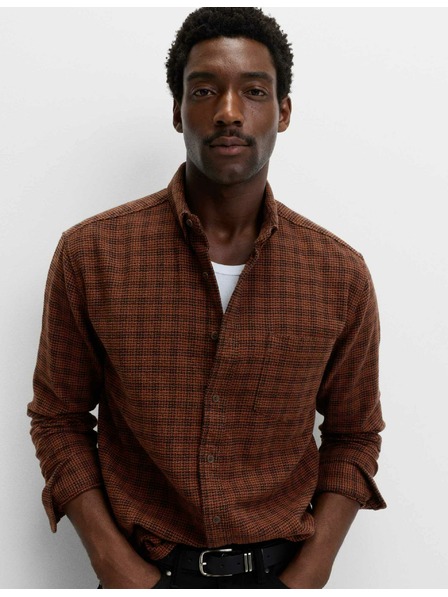 Marks & Spencer Чисто памучна фланелена риза Marks & Spencer кафява