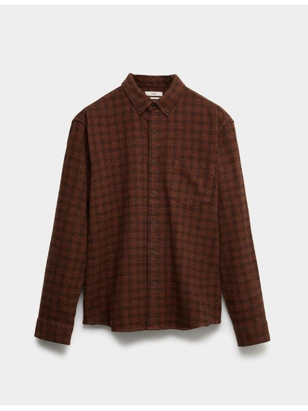 Marks & Spencer Чисто памучна фланелена риза Marks & Spencer кафява