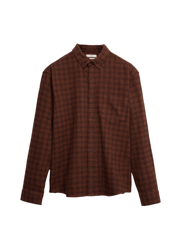 Marks & Spencer Чисто памучна фланелена риза Marks & Spencer кафява