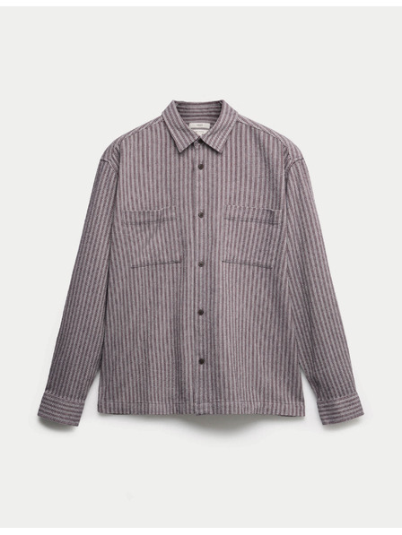 Marks & Spencer Райета фланелена риза от чист памук Marks & Spencer сива