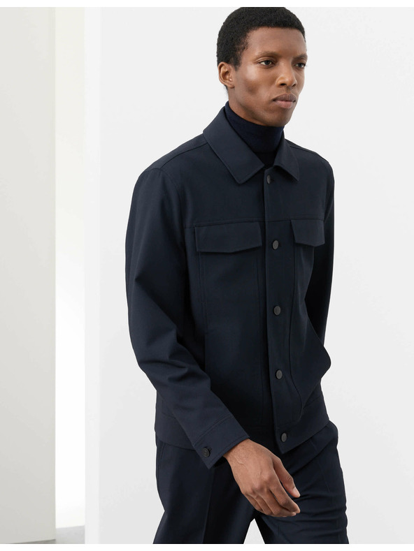 Marks & Spencer Функционално кепрово яке с текстура Marks & Spencer тъмносиньо