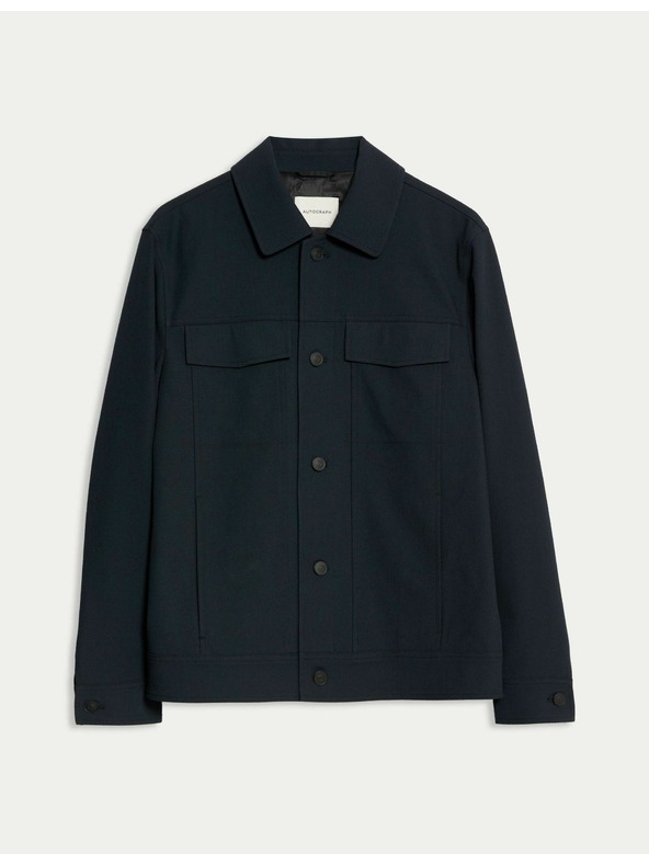 Marks & Spencer Функционално кепрово яке с текстура Marks & Spencer тъмносиньо