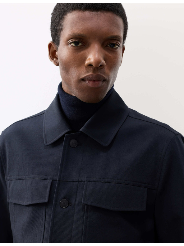 Marks & Spencer Функционално кепрово яке с текстура Marks & Spencer тъмносиньо