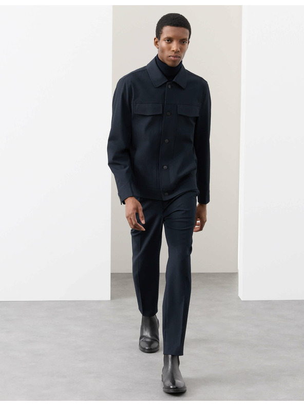 Marks & Spencer Функционално кепрово яке с текстура Marks & Spencer тъмносиньо