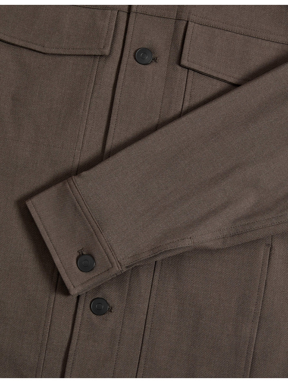 Marks & Spencer Функционално кепрово яке с текстура Marks & Spencer кафяво