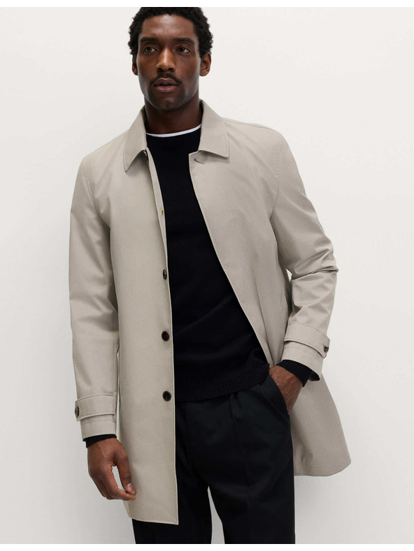 Marks & Spencer Продълговат дъждобран от памучна смес Marks & Spencer сив