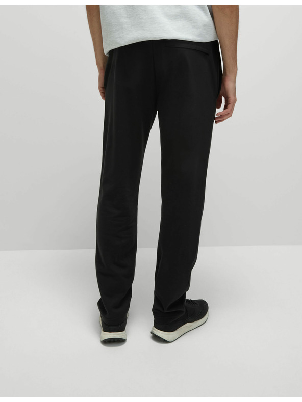 Marks & Spencer Долнища с прави крачоли, връзка и висок дял памук Marks & Spencer черни