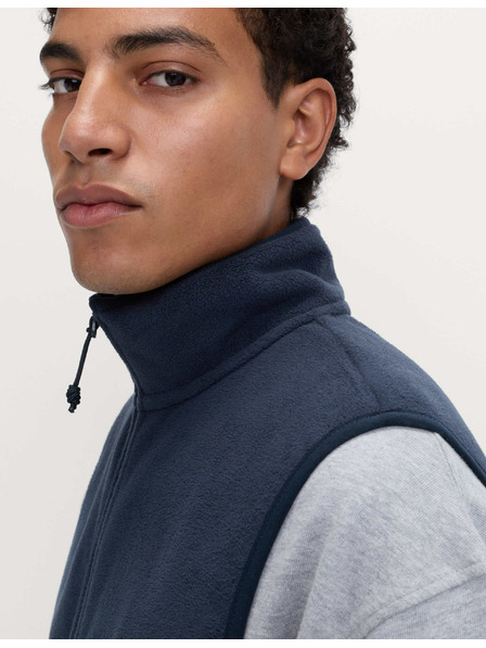 Marks & Spencer Микрофлийсова жилетка с яка Marks & Spencer морско синьо