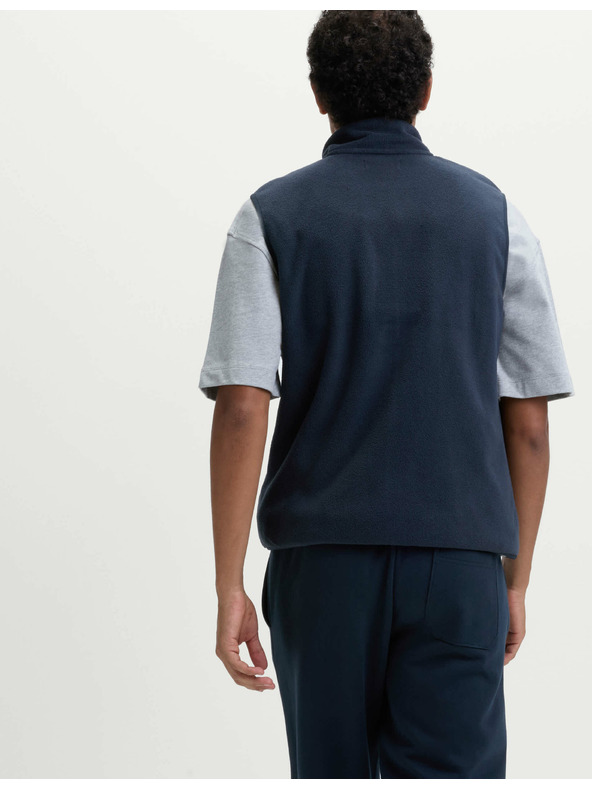 Marks & Spencer Микрофлийсова жилетка с яка Marks & Spencer морско синьо