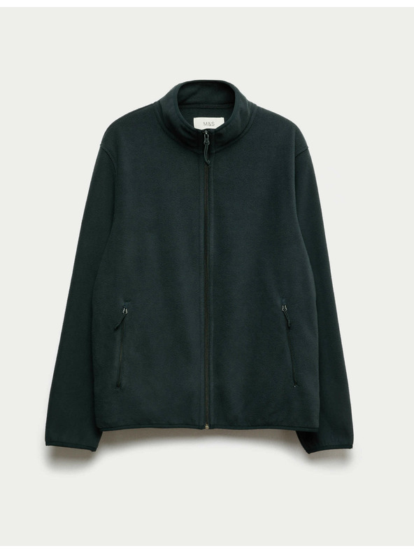 Marks & Spencer Микрофлийсово яке с цип и яка Marks & Spencer морско синьо