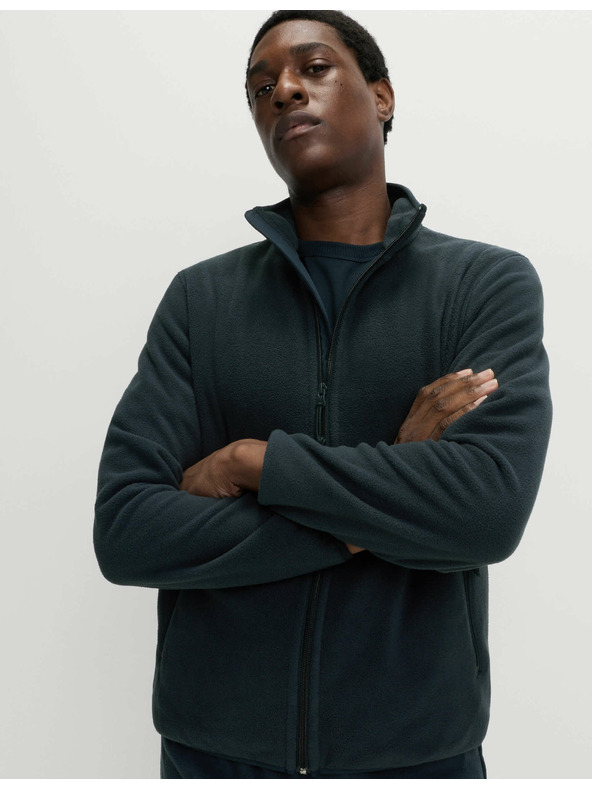 Marks & Spencer Микрофлийсово яке с цип и яка Marks & Spencer морско синьо