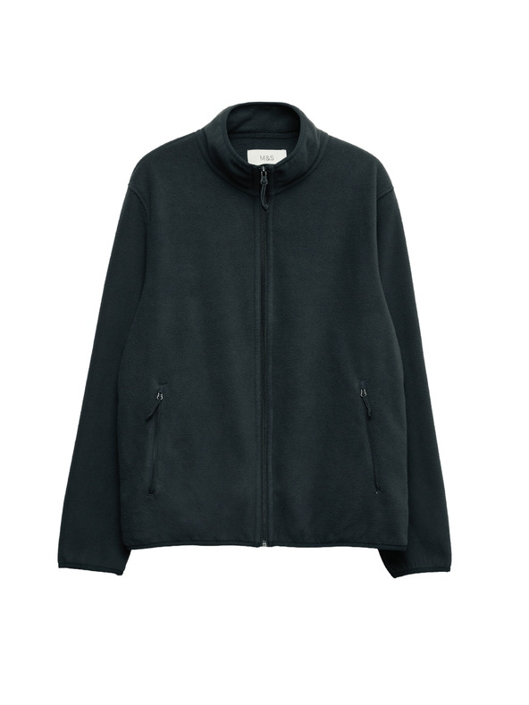 Marks & Spencer Микрофлийсово яке с цип и яка Marks & Spencer морско синьо