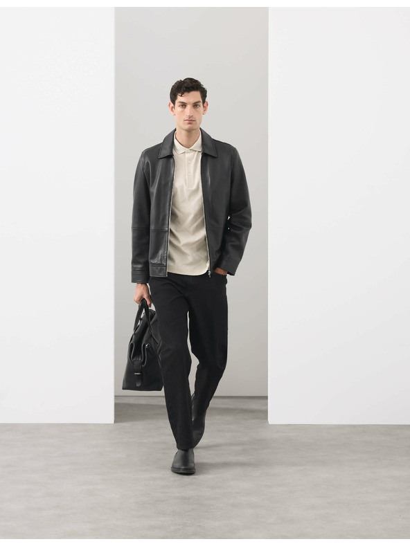 Marks & Spencer Поло тениска с геометричен печат, от 100% памук Marks & Spencer кремава