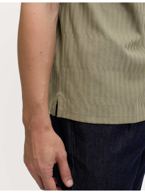 Marks & Spencer Жакардово поло с високо съдържание на памук и цип Marks & Spencer зелено