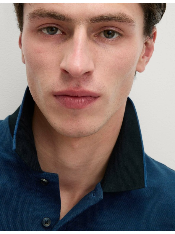 Marks & Spencer Поло риза Pique с подчертани краища The Ultimate Marks & Spencer синя