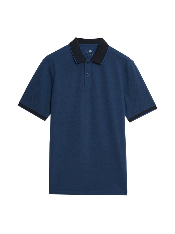 Marks & Spencer Поло риза Pique с подчертани краища The Ultimate Marks & Spencer синя