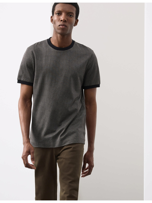 Marks & Spencer Жакардова тениска от чист памук Marks & Spencer черна