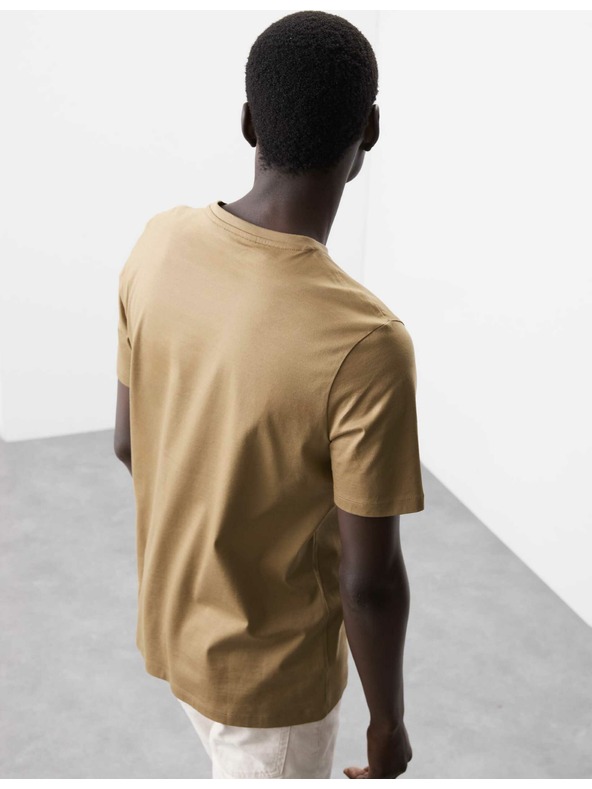 Marks & Spencer Тениска от премиум памук, тесен силует Marks & Spencer кафява