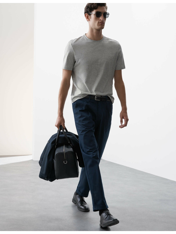 Marks & Spencer Тениска от премиум памук, тесен силует Marks & Spencer сива