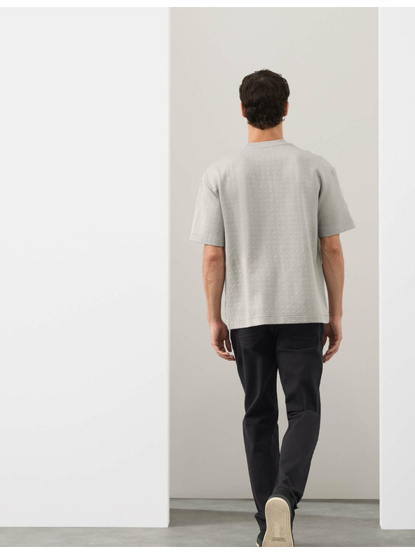 Marks & Spencer Жакардова тениска Scuba с високо съдържание на памук Marks & Spencer сива