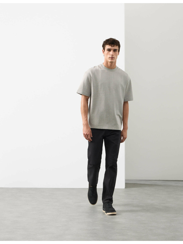 Marks & Spencer Жакардова тениска Scuba с високо съдържание на памук Marks & Spencer сива