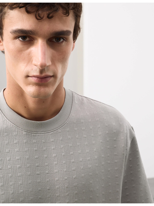 Marks & Spencer Жакардова тениска Scuba с високо съдържание на памук Marks & Spencer сива