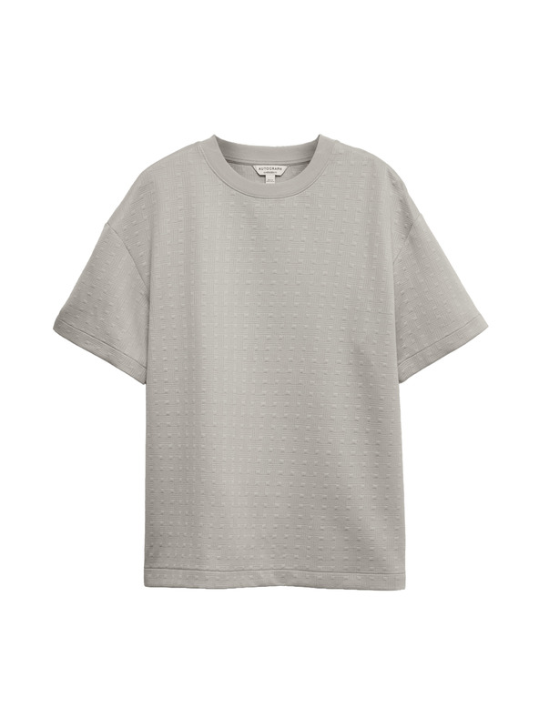 Marks & Spencer Жакардова тениска Scuba с високо съдържание на памук Marks & Spencer сива