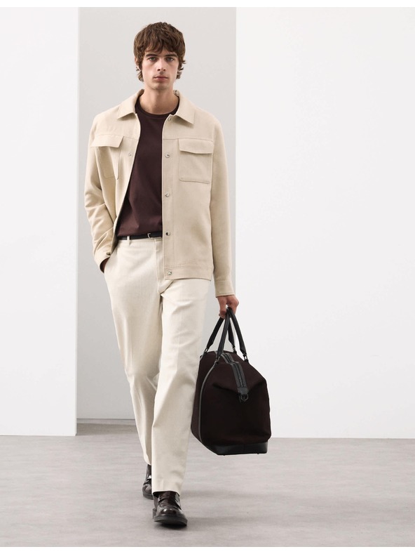 Marks & Spencer Тениска от премиум памук, тесен силует Marks & Spencer кафява