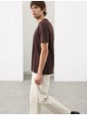 Marks & Spencer Тениска от премиум памук, тесен силует Marks & Spencer кафява