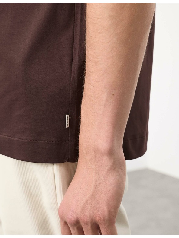 Marks & Spencer Тениска от премиум памук, тесен силует Marks & Spencer кафява