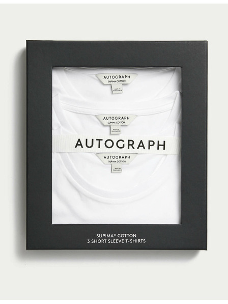 Marks & Spencer Тениска от чист Supima® памук, 3 бр. Marks & Spencer бяла