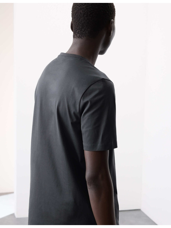 Marks & Spencer Тениска от премиум памук, тесен силует Marks & Spencer сива