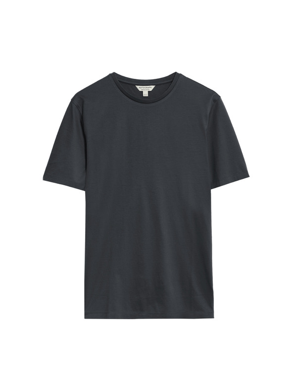 Marks & Spencer Тениска от премиум памук, тесен силует Marks & Spencer сива