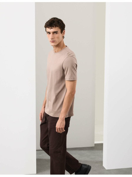 Marks & Spencer Тениска от премиум памук, тесен силует Marks & Spencer кафява