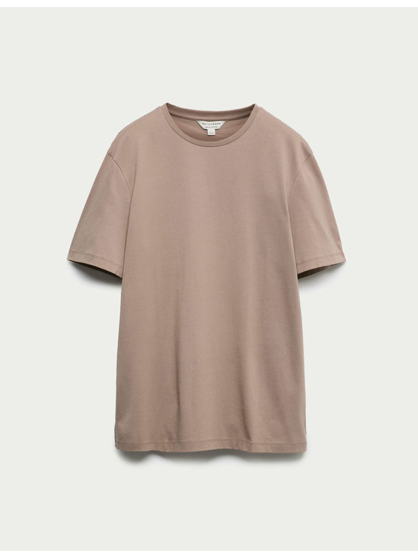 Marks & Spencer Тениска от премиум памук, тесен силует Marks & Spencer кафява